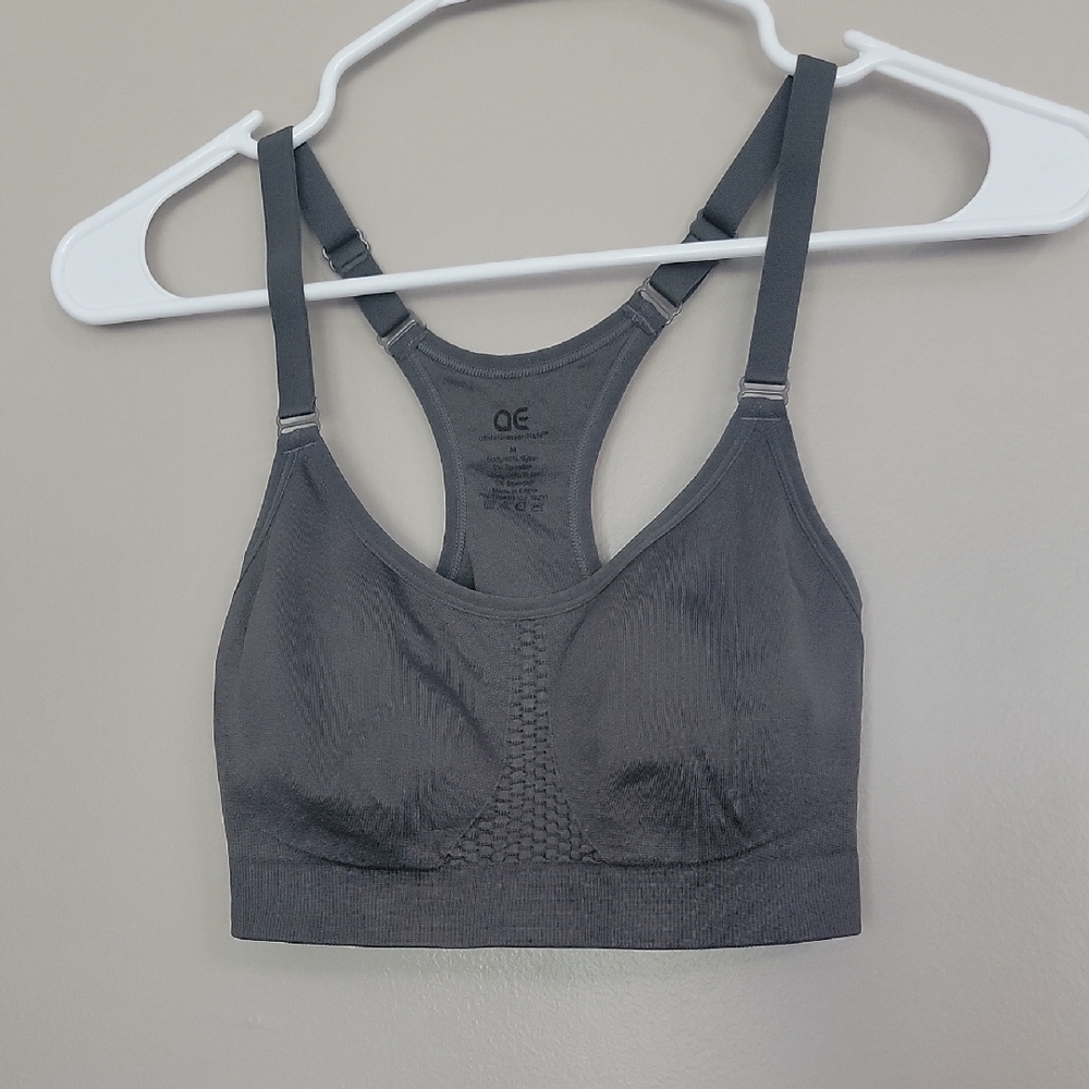 (2/$15) AE Athletic Essentials Grey Racerback Sports Bra Size M
